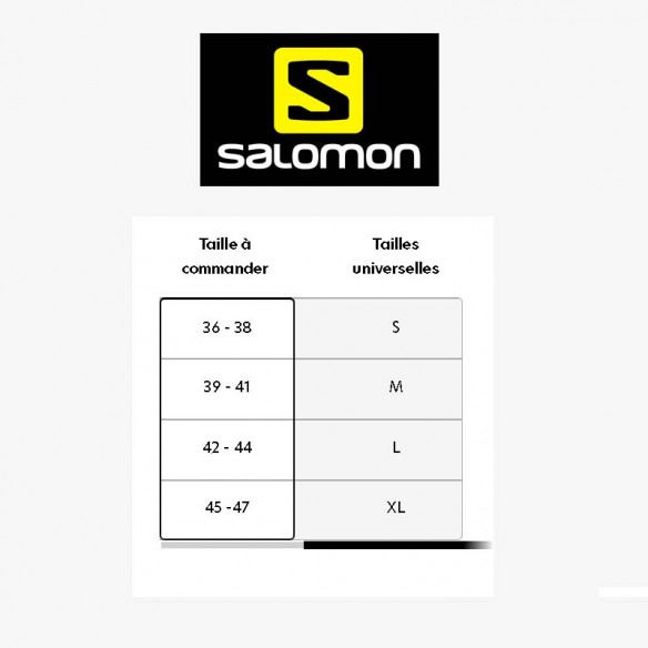 Salomon socks 2024 size chart